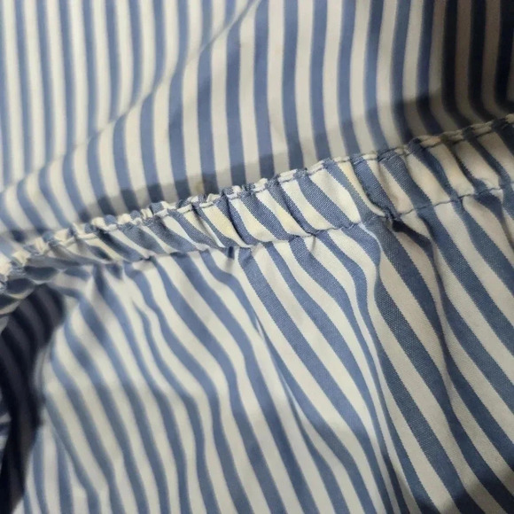 New GAP Womens One Shoulder Striped Ruffle Top Size‎ Small White Blue - Picture 6 of 9